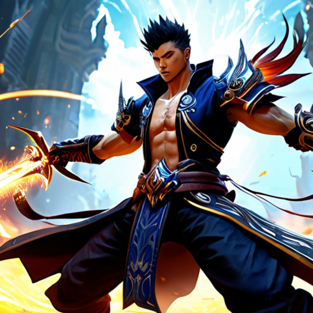 Focused Combat**
"A fully clothed Warrior class character in Blade & Soul Revolution, engaged in intense combat with a large, imposing field boss, appropriate attire, dynamic pose, action shot, sparks flying, particle effects, safe for work, professional game art, perfect anatomy, correct proportions, well-formed hands, high resolution, digital painting, family-friendly."
**