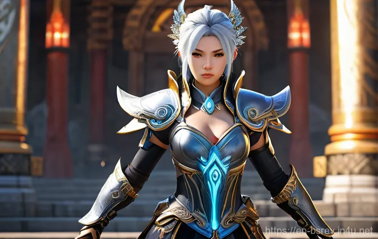 블레이드소울 레볼루션 고레벨 레이드 공략 - **Prompt:** A highly detailed, dynamic portrait of a powerful female warrior from Blade & Soul Revol...