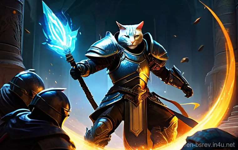 블레이드소울 레볼루션 클래스별 주요 스킬 사용법 - **"Character with Empowered Gear and Mystical Enhancements"**
    A female Blade Master, standing co...