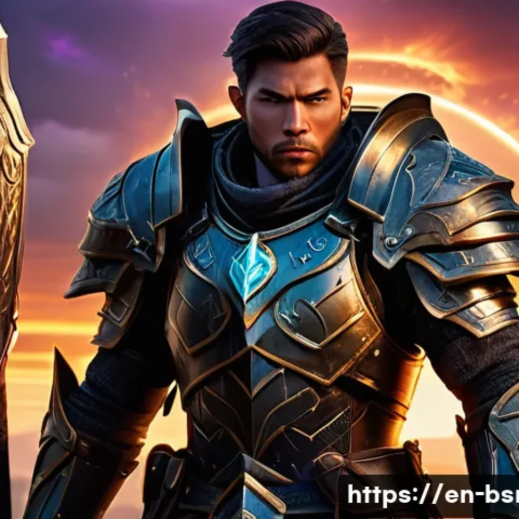 블레이드소울 레볼루션 업적 보상 분석 - A dynamic fantasy warrior character clad in exclusive combat achievement gear, featuring intricate a...