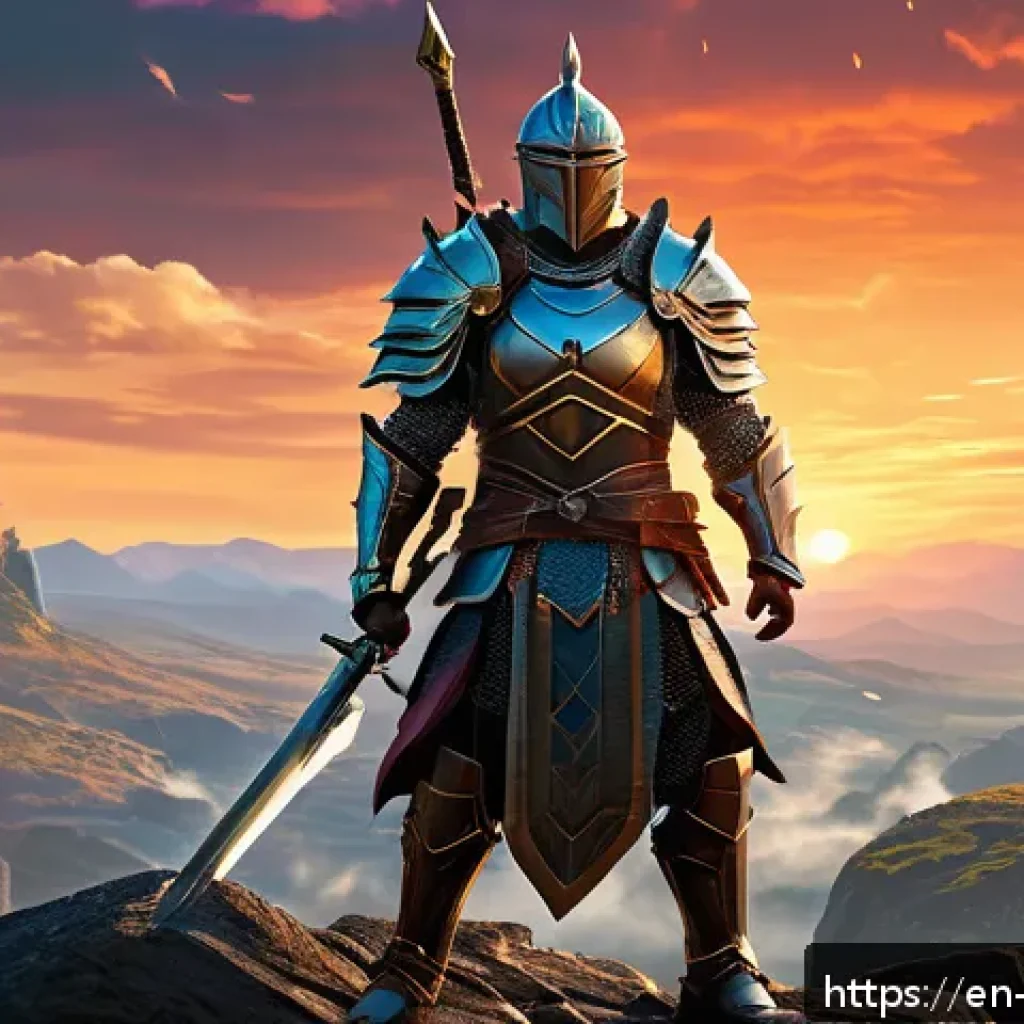 블레이드소울 레볼루션 계급 시스템 설명 - A dynamic fantasy battle scene featuring a skilled warrior character in detailed, high-quality armor...