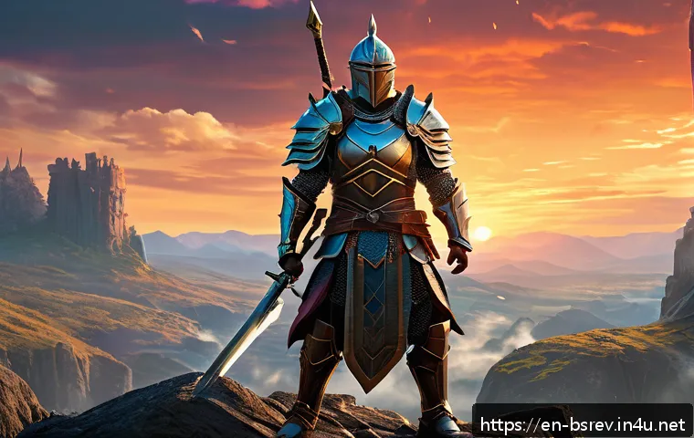 블레이드소울 레볼루션 계급 시스템 설명 - A dynamic fantasy battle scene featuring a skilled warrior character in detailed, high-quality armor...